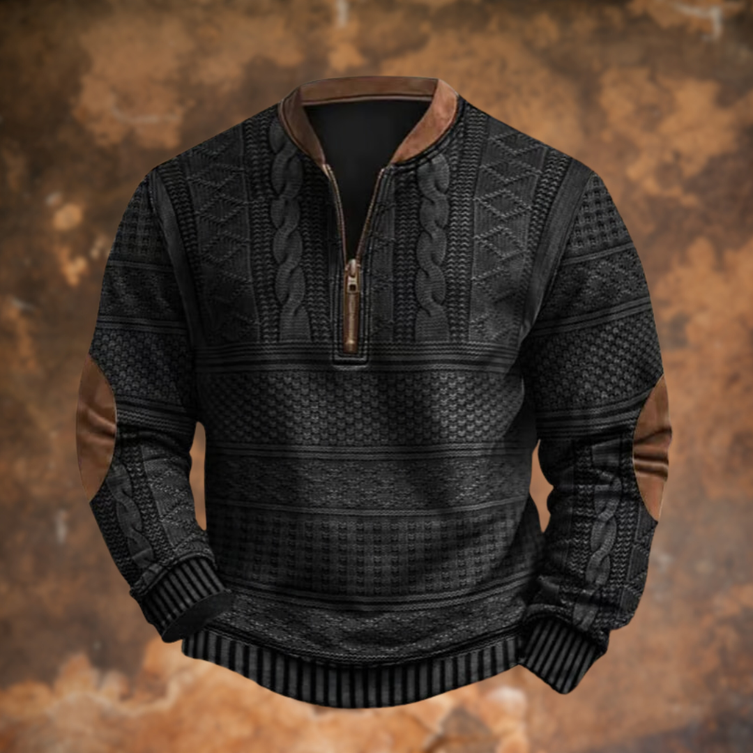 Herren Winterjacke Klassisch Fellgefüttert Schwarz