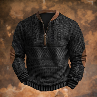 Herren Winterjacke Klassisch Fellgefüttert Schwarz