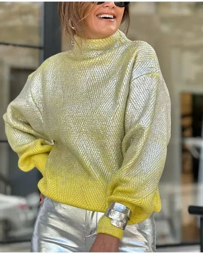 Modischer Strickpullover Glitzer Effekt
