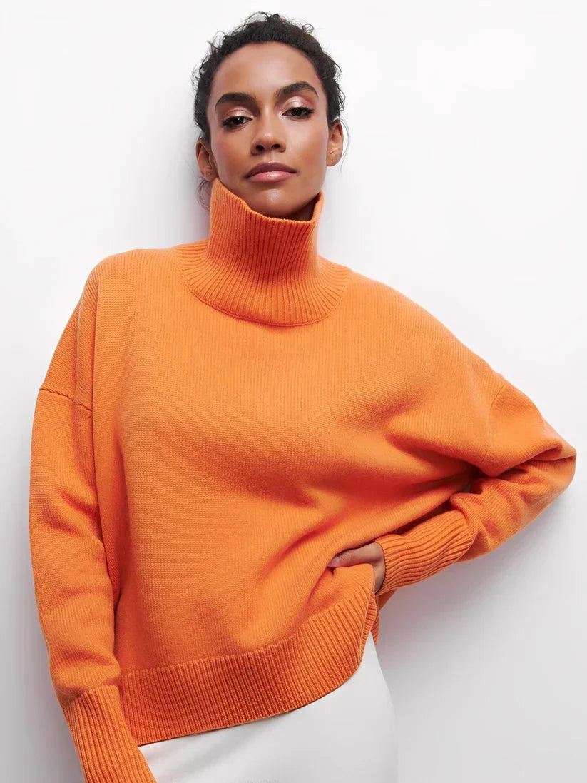 Stylischer Damen Rollkragenpullover Warm