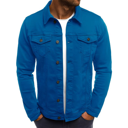 Männer Denimjacke Modern mit Taschen