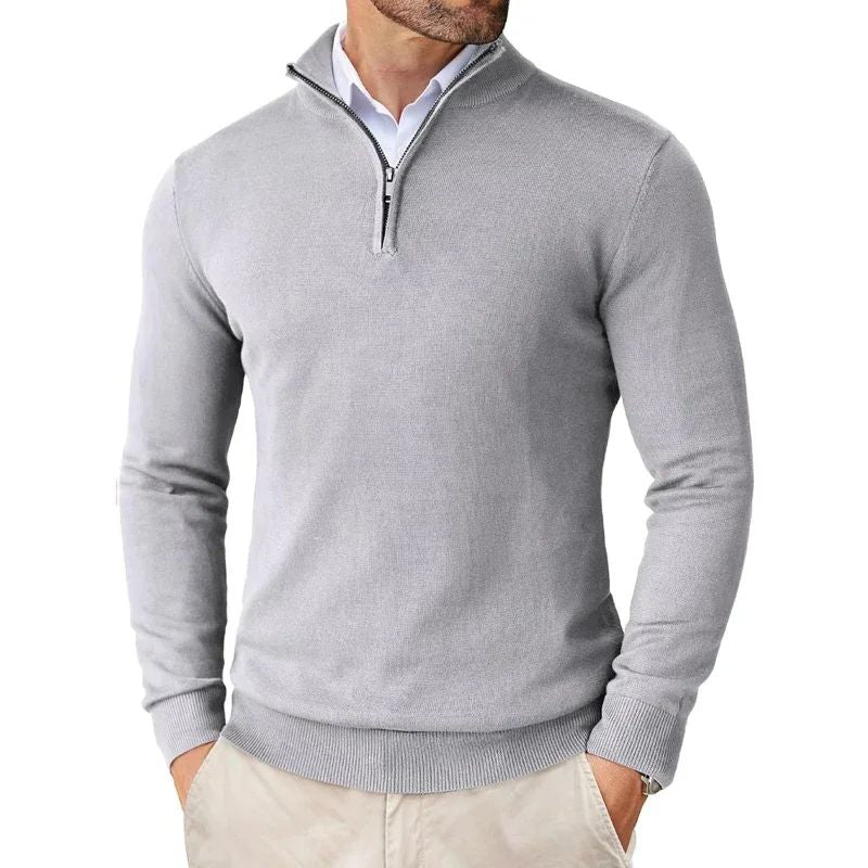 Herren Pullover Modern Halbzip Sweat