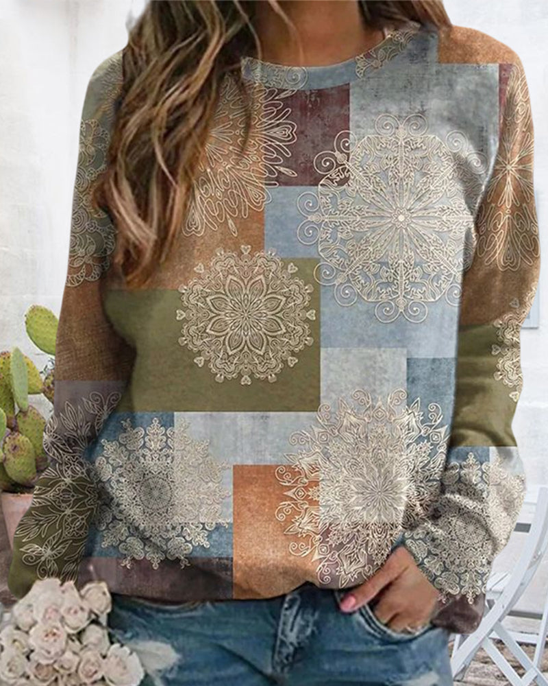 Bequemes Sweatshirt Rundhals Casual - IdealeKleiden