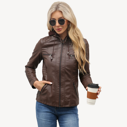 Elegante Motorradjacke Damen Kunstleder