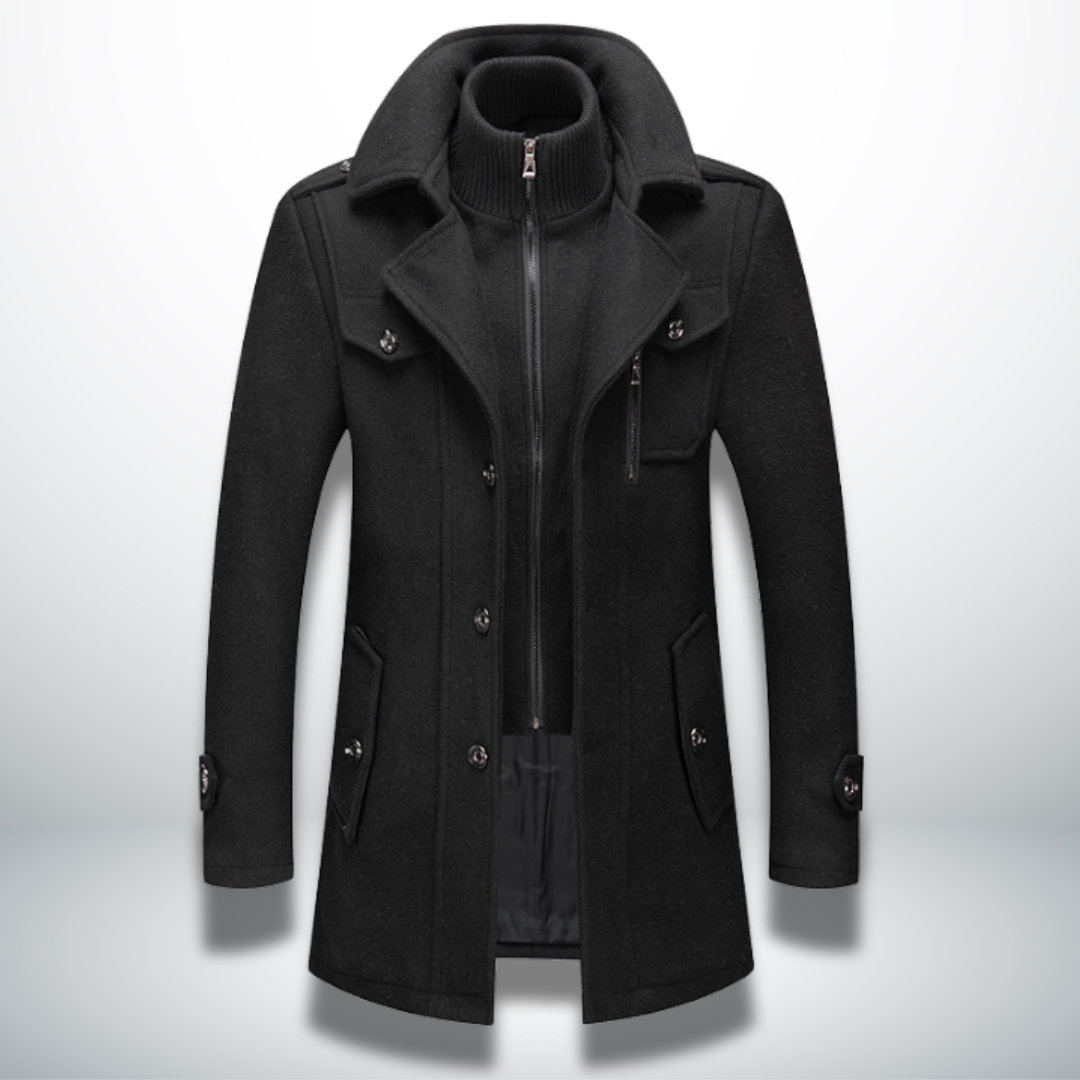 Herren Mantel Modern Knopfverschluss