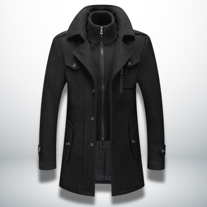 Herren Mantel Modern Knopfverschluss