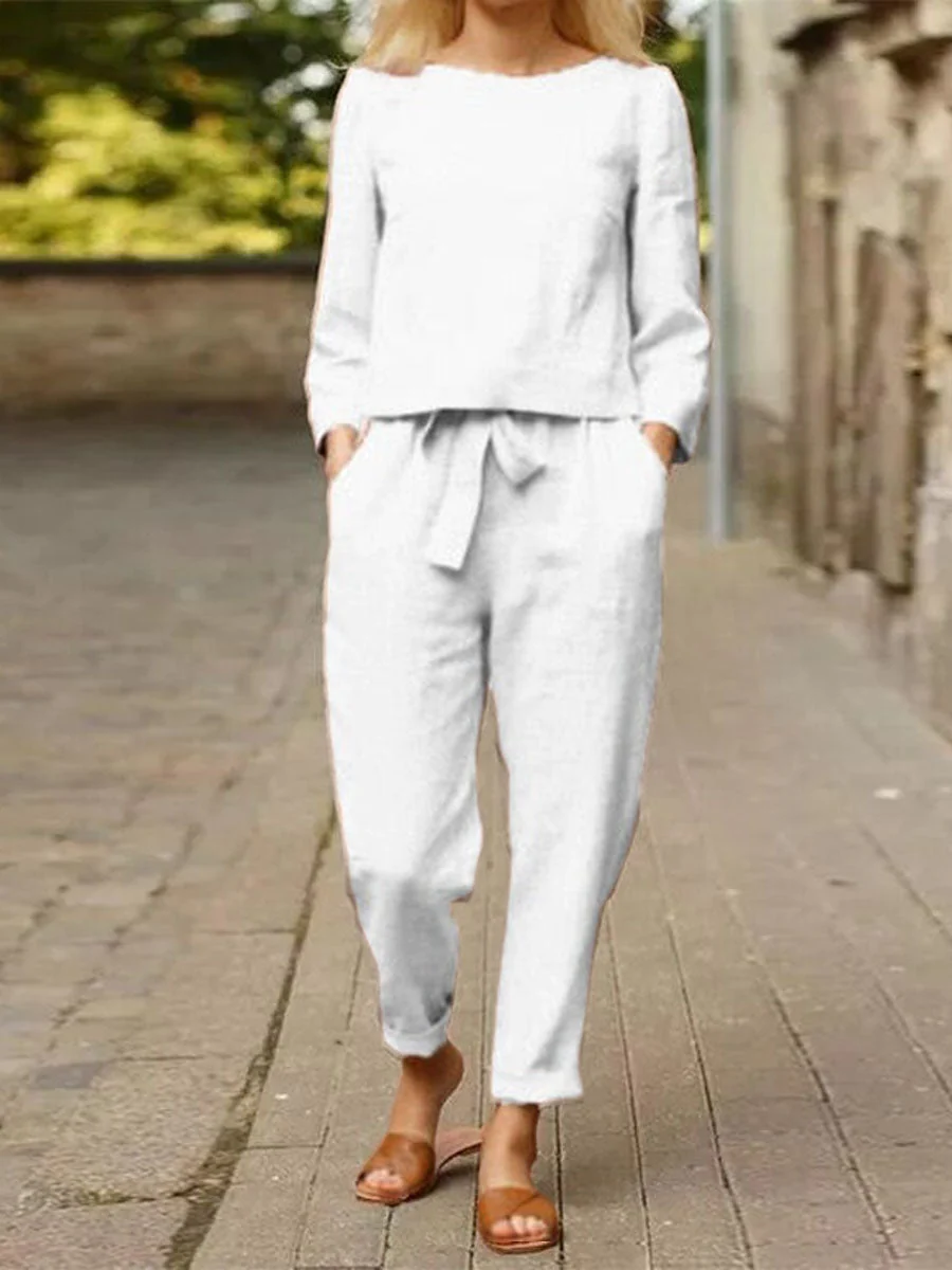 Damen Sport-Set Langarm Oberteil Hochtaille Hose