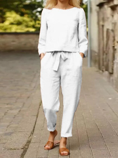 Damen Sport-Set Langarm Oberteil Hochtaille Hose
