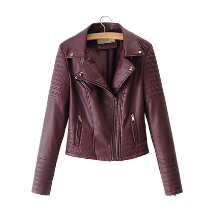 Chic Ledermäntel Frauen Slim Fit Design