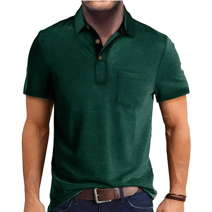 Retro Herren Polohemd Kurzarm Casual