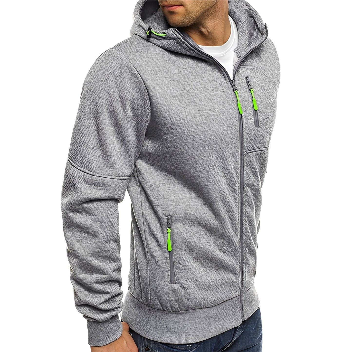 Herren Fleecejacke Warm Kapuze Modern - IdealeKleiden