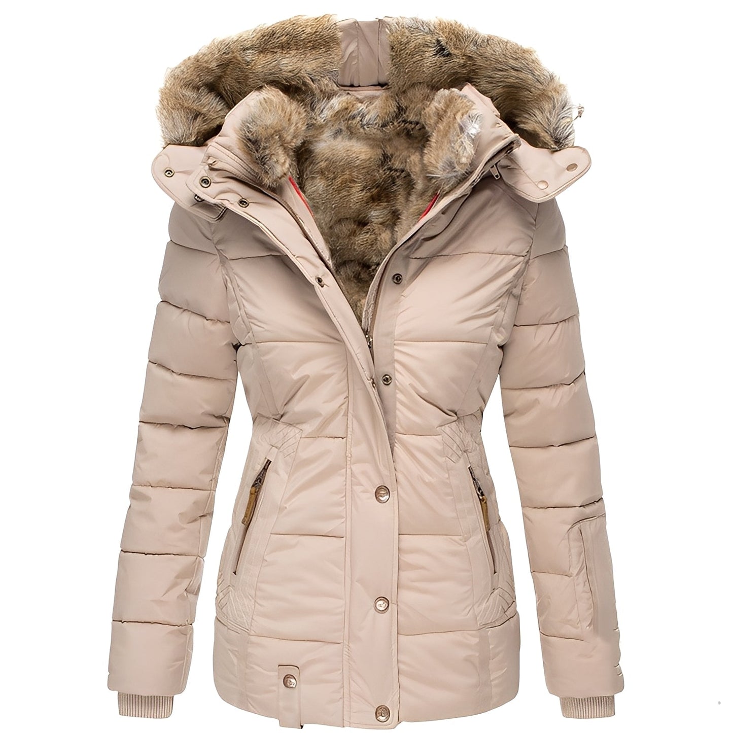 Stilvolle Damenjacke Warm Kapuze - IdealeKleiden