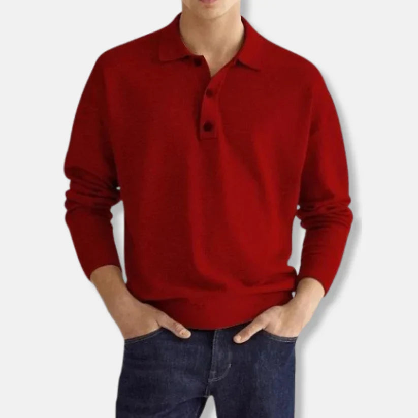 Herren Pullover Polokragen Baumwolle
