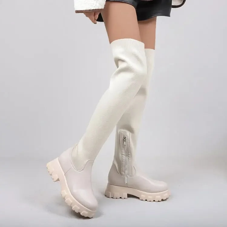 Stylische Stiefel Socken City Chic