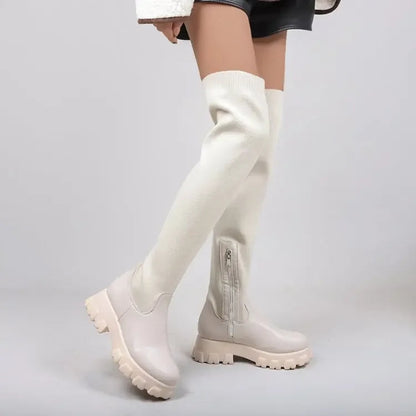 Stylische Stiefel Socken City Chic