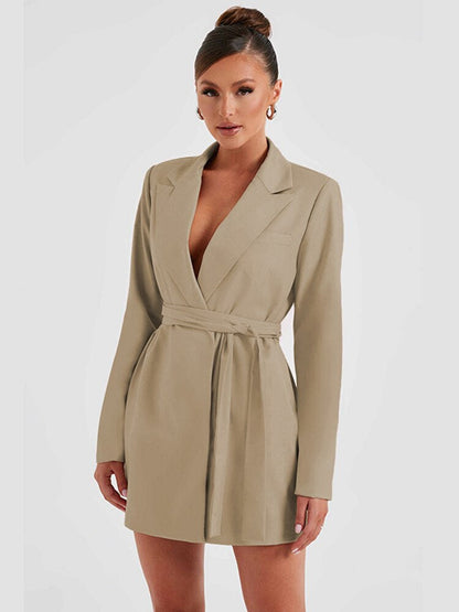 Elegantes Blazer-Kleid Mini Langarm