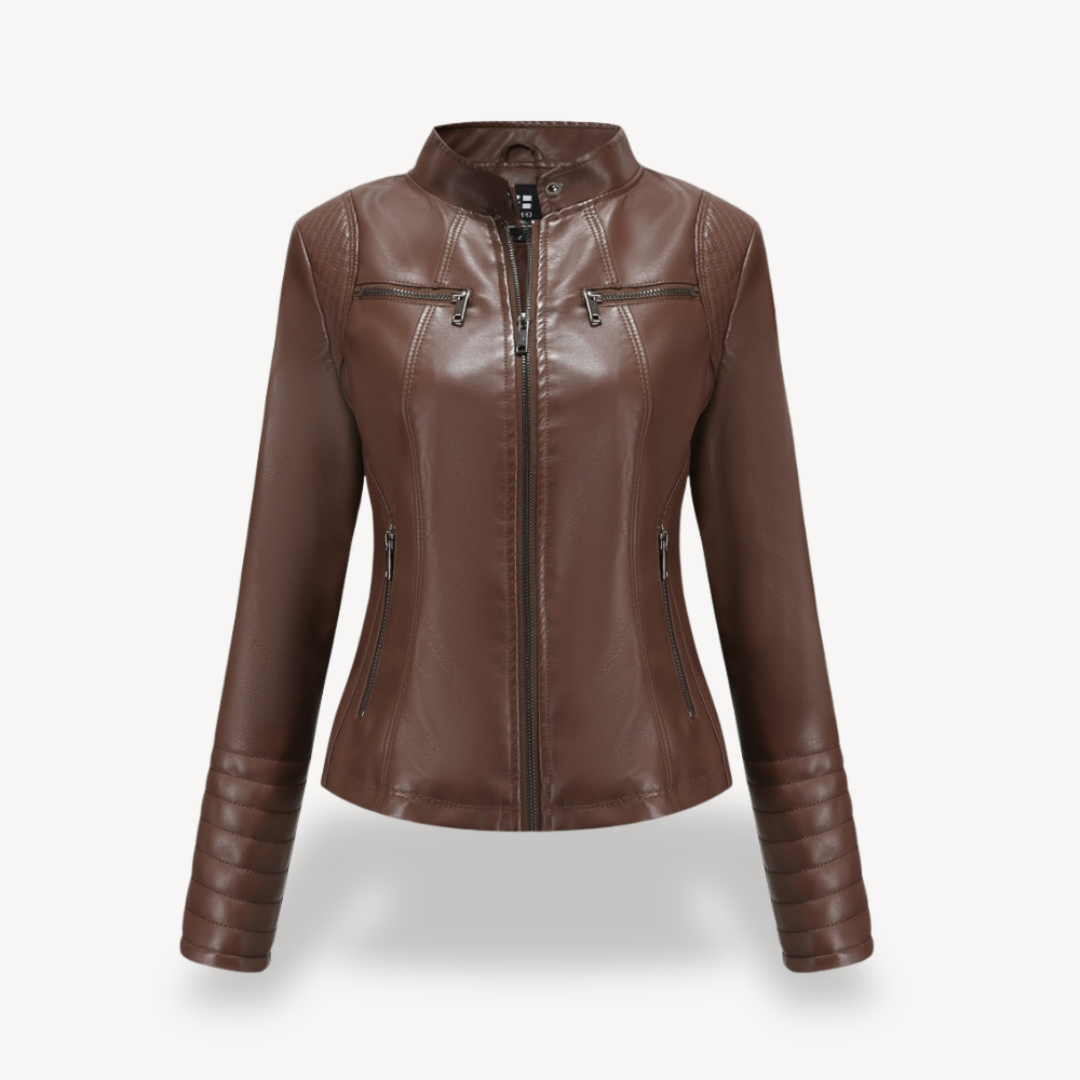 Elegante Lederjacke Damen Biker Style
