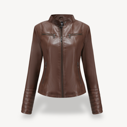 Elegante Lederjacke Damen Biker Style