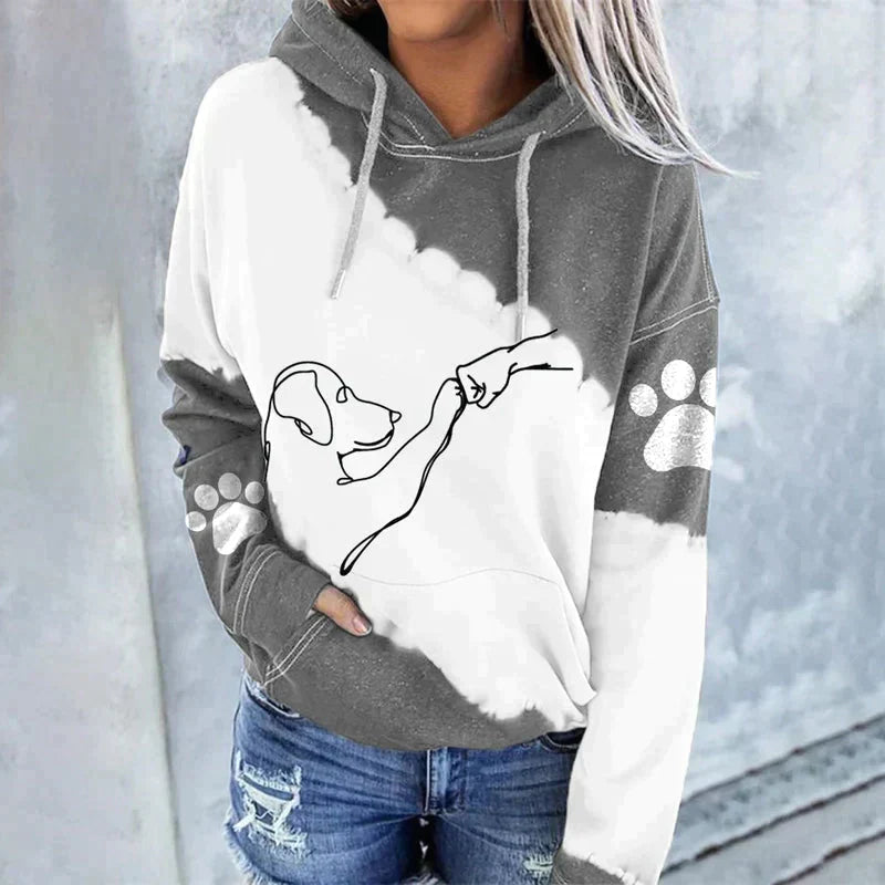 Stylisher Hoodie Hundemotiv Locker Fit
