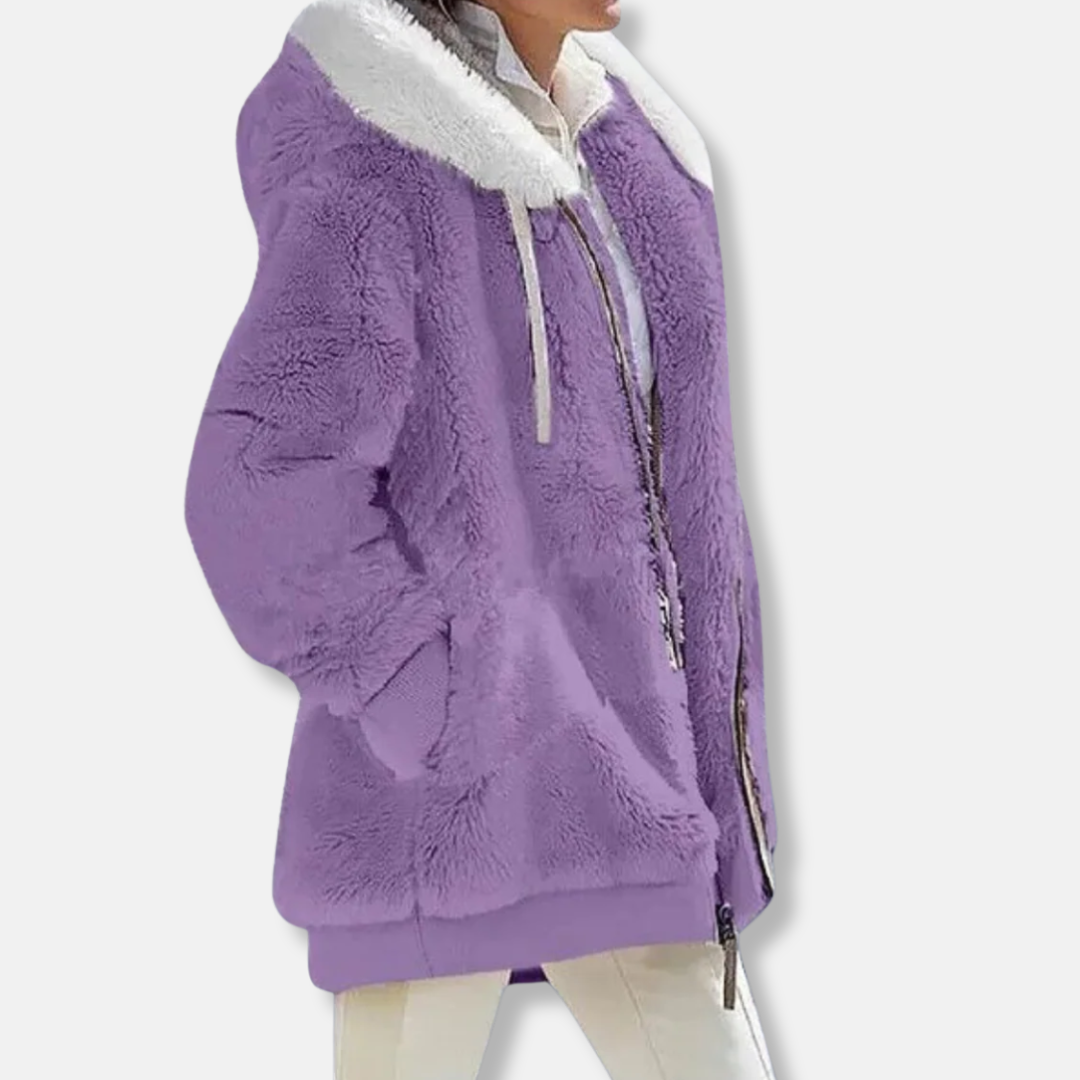 Übergroße Fleecejacke Kapuzenjacke Warm