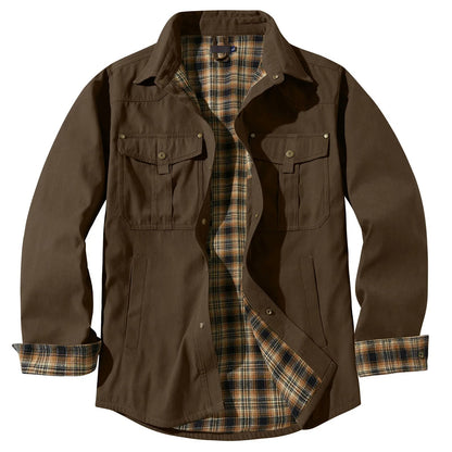Große Größen Herrenjacke Flanell Karomuster Kapuze