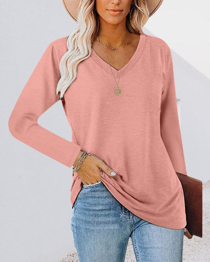 Damenschuhe und Accessoires sind nicht relevant, der Titel ist auch falsch, daher 
Frauen T-Shirt Langarm V-Ausschnitt