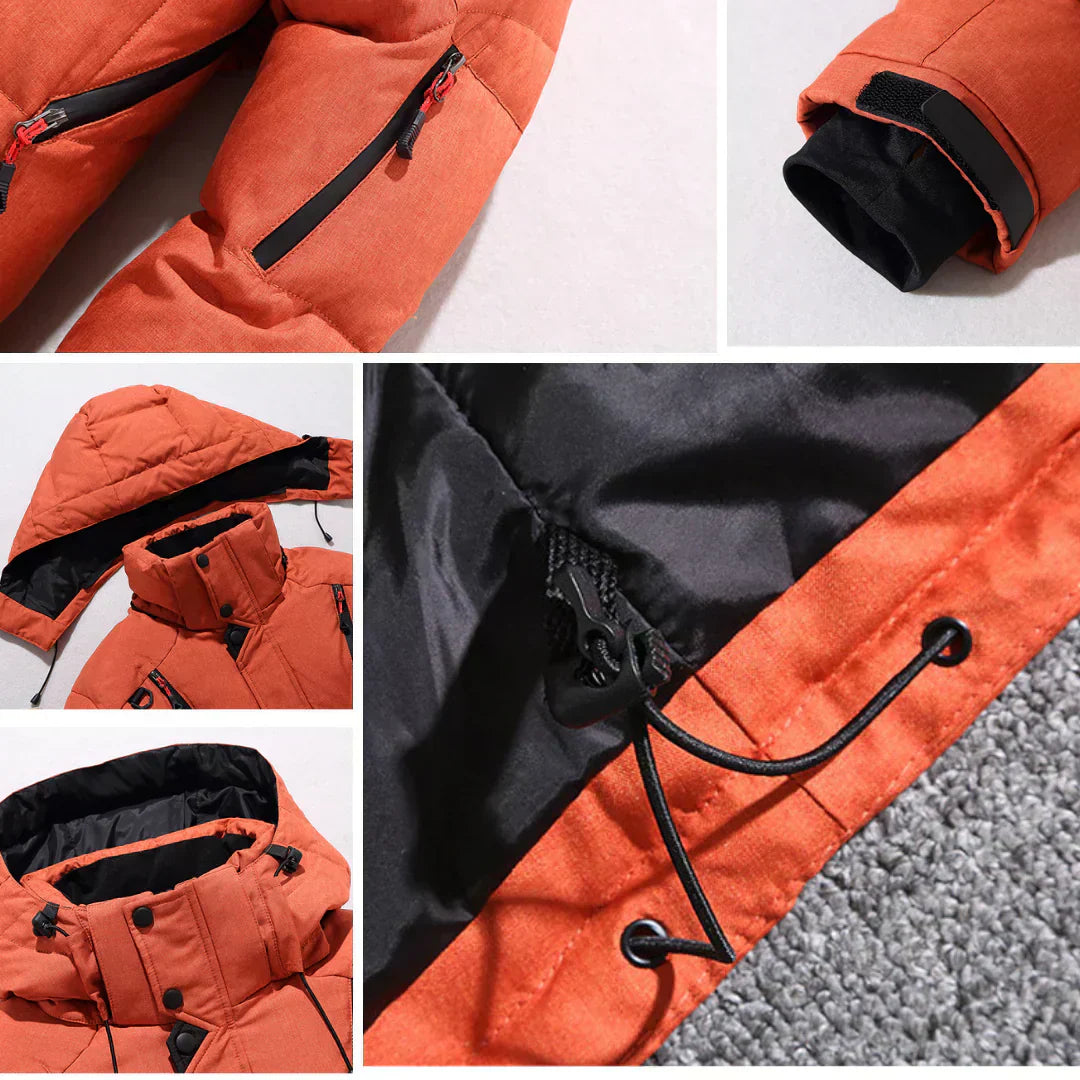 Warme Winterjacke mit Abnehmbarer Mütze - IdealeKleiden