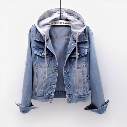 Modische Frauenjacke mit abnehmbarer Kapuze