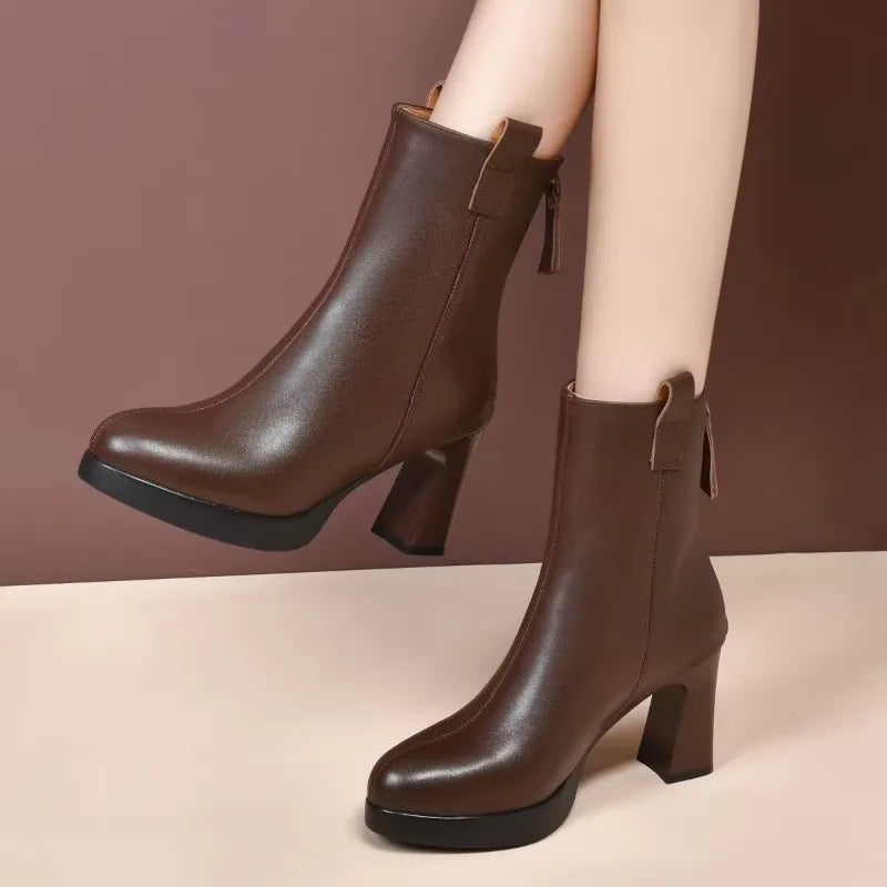 Elegante Damen Stiefel High Heel Spitze - IdealeKleiden