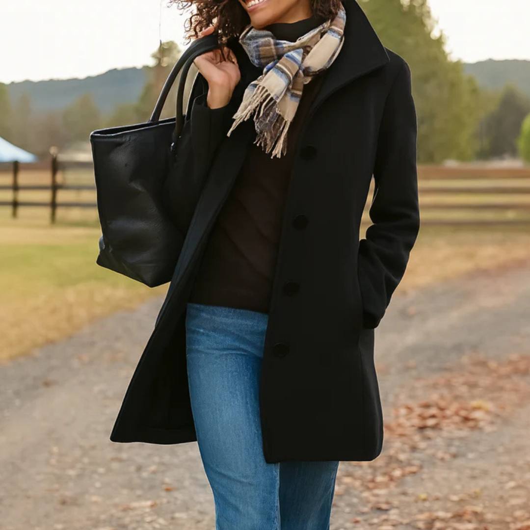 Elegante Damenjacke Mittellang Knöpfe
