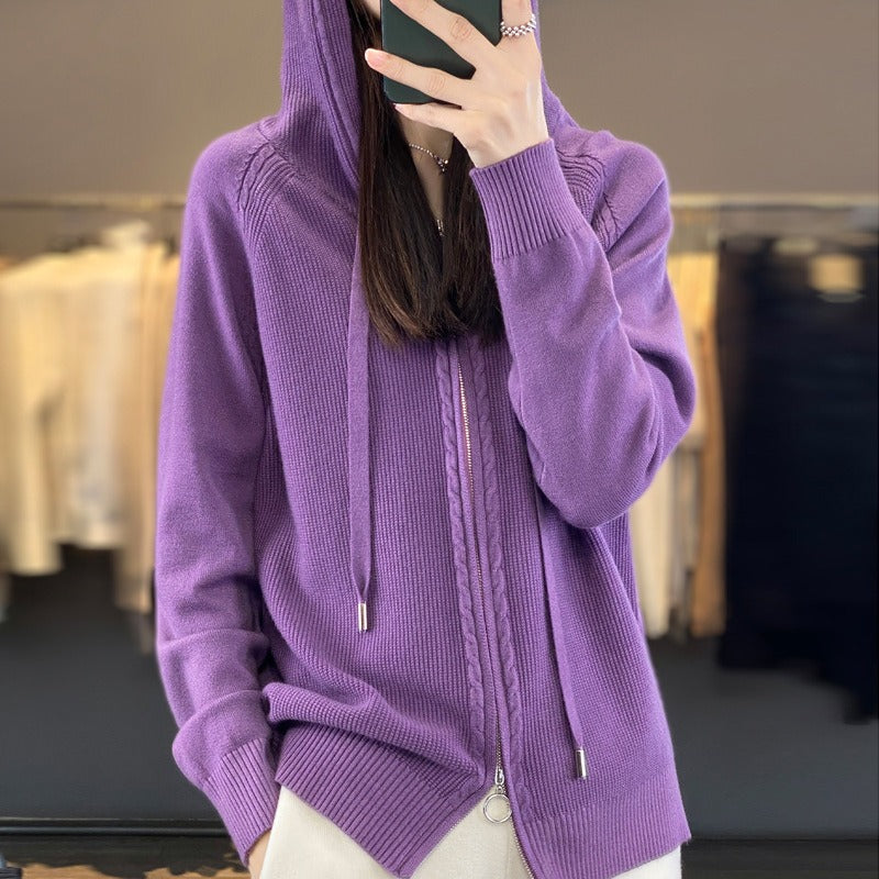 Praktische Reißverschluss Hoodie Damen