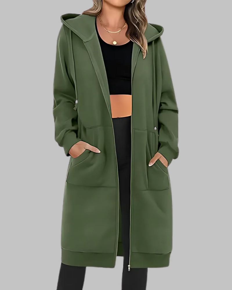 Übergroße Lässige Zip-Up Jacke Damen Oversized