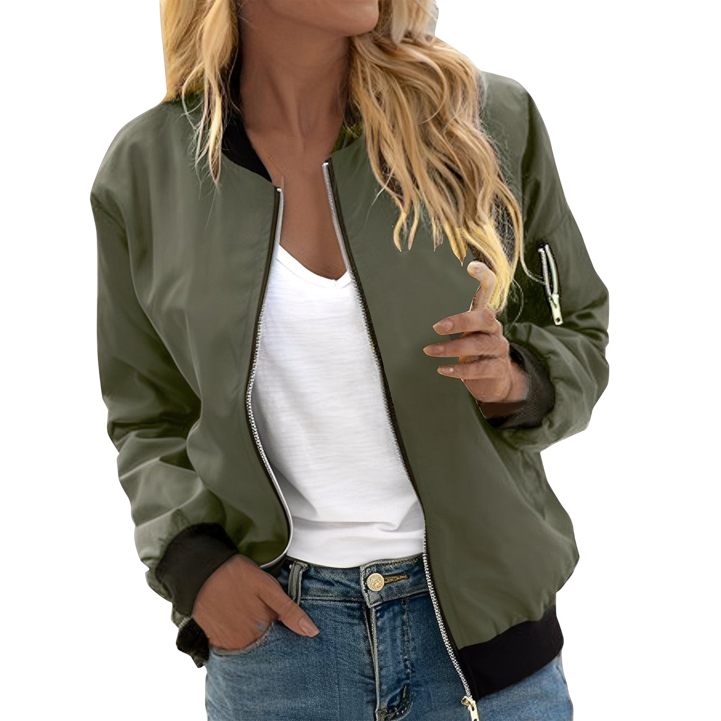 Stylische Frauen-Bomberjacke Retro-Chic