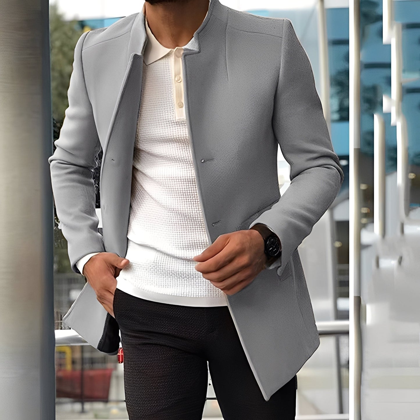 Elegante Herrenjacke Slim Fit Design - IdealeKleiden