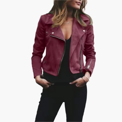 Modische Lederjacke Kurz Bikerstyle