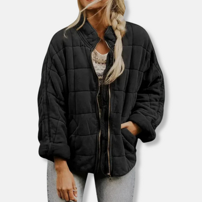 Große Steppjacke Oversized mit Stehkragen