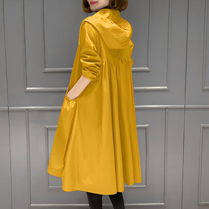 Stylischer Damen Regenmantel Kapuze
