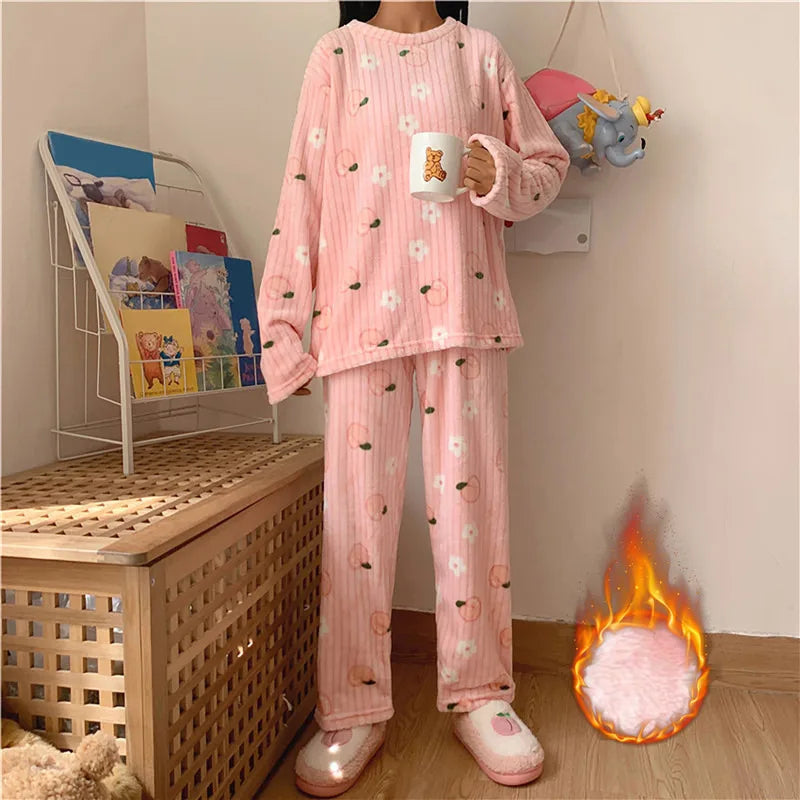 Weiche Fleece Schlafanzüge Damen - Warm &amp; Bequem