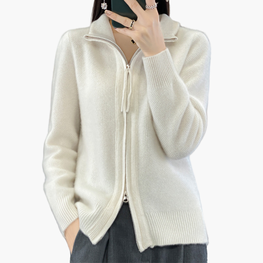 Moderne Strickjacke Reißverschluss Elegant