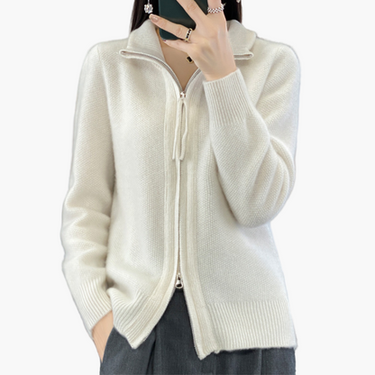 Moderne Strickjacke Reißverschluss Elegant