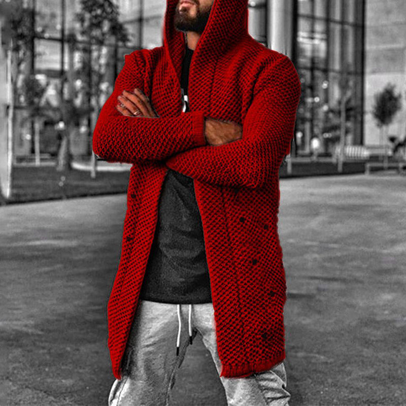 Herren Strickjacke Kapuze Warm