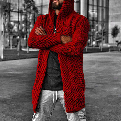 Herren Strickjacke Kapuze Warm