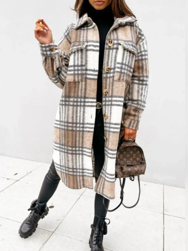 Herrenjacke Lang Kariert Modern