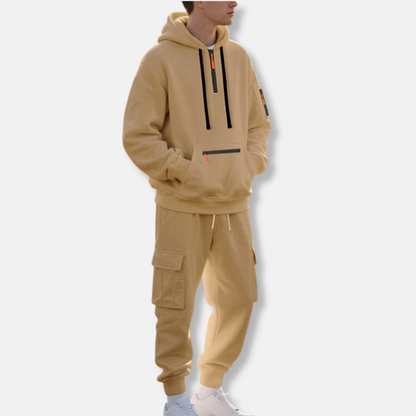 Bequemer Trainingsanzug Kapuzenpullover Cargo-Hose
