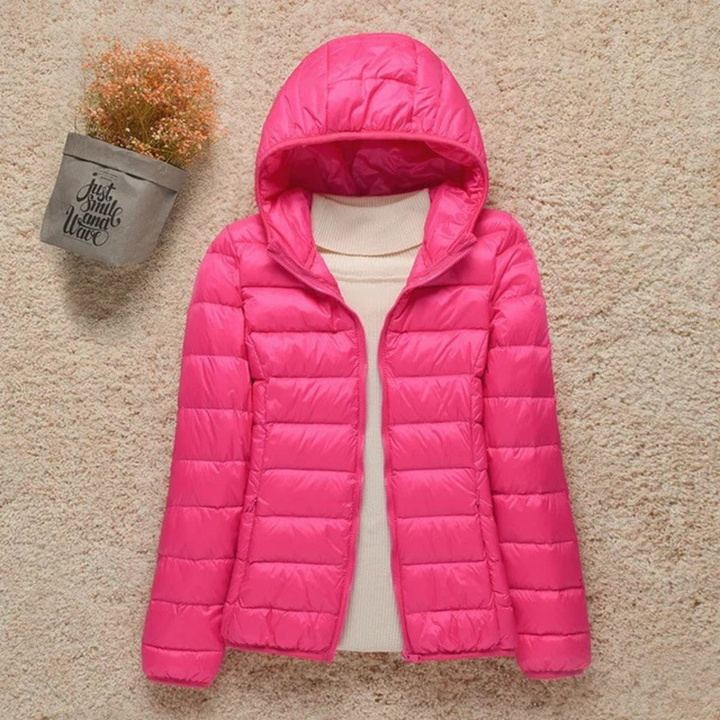 Damen Winterjacke Leicht Gepolstert Mit Kapuze