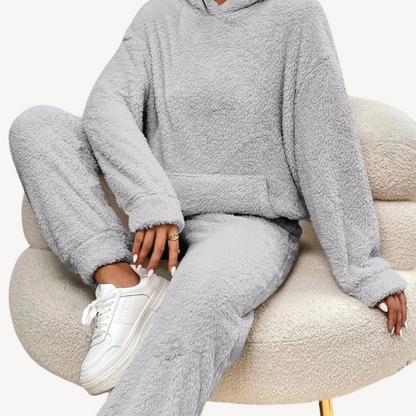 Damen Fleece Trainingsanzug Bequem Sportlich