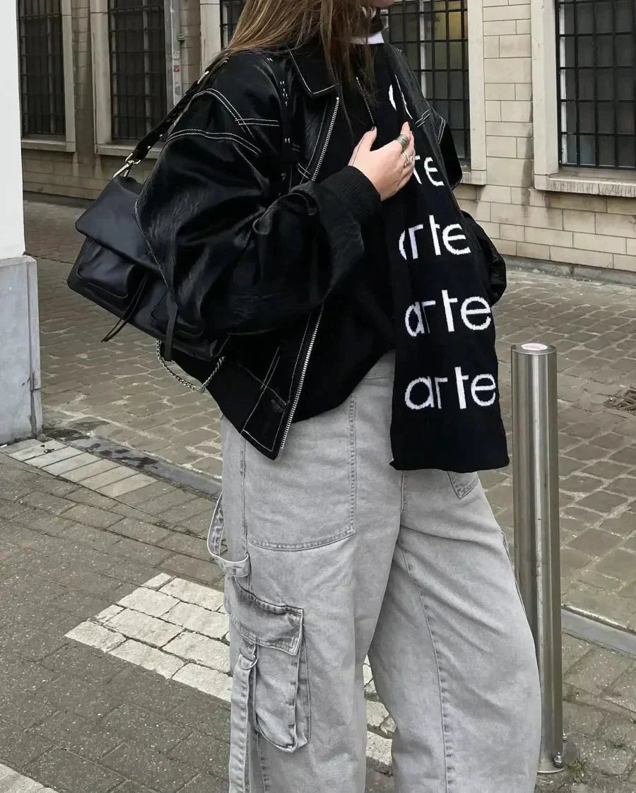 Oversize Damen Bomberjacke Großzügig Style