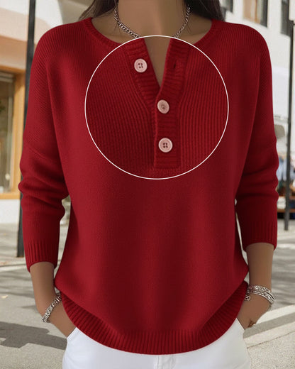 Eleganter Strickcardigan Einfarbig Knöpfe - IdealeKleiden