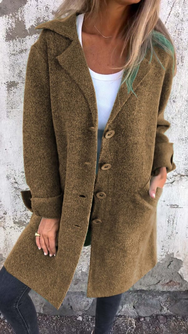 Wollmantel Damen Klassisch Elegant Warm