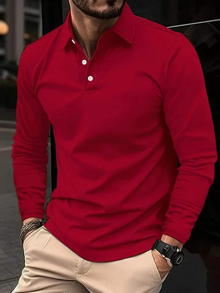 Herren Poloshirt Langarm Modern